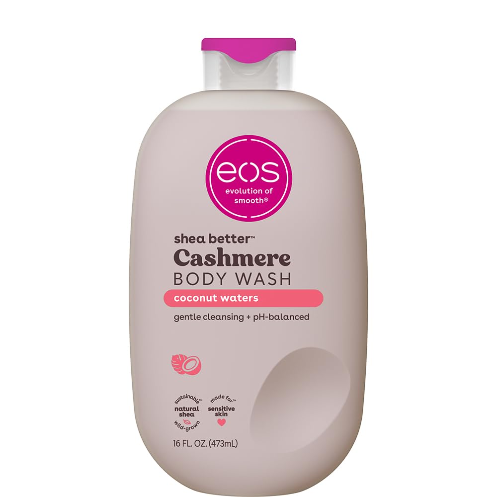 eos Body Wash, Vanilla, Moisturizing Creamy Gel Formula with Shea Butter, Glycerin, Vitamin E, pH Balanced, Sensitive Skin, Vegan, 16 fl oz