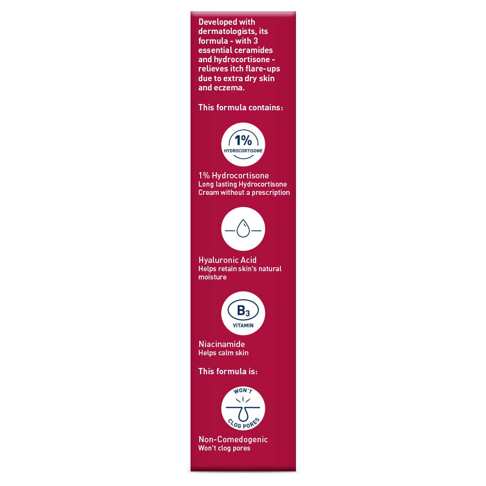 CeraVe 1% Hydrocortisone Anti-Itch Cream, Fragrance-Free Relief for Eczema-Prone & Dry Skin, 1 Ounce