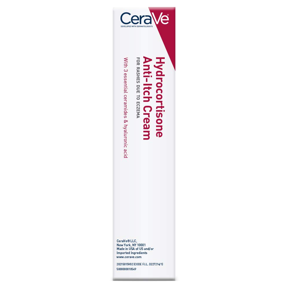CeraVe 1% Hydrocortisone Anti-Itch Cream, Fragrance-Free Relief for Eczema-Prone & Dry Skin, 1 Ounce