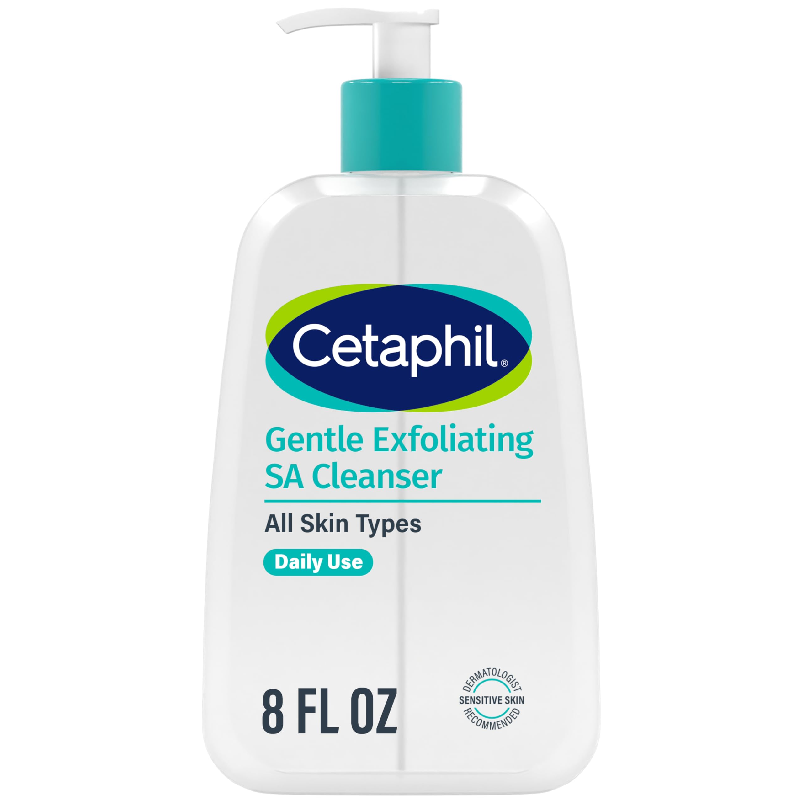 Cetaphil Gentle Exfoliating SA Cleanser, Foaming Gel Cleanser for All Skin Types, 16 Oz Pump Bottle, Salicylic Acid, Mandelic Acid & Gluconolactone, Gently Exfoliates, Dermatologist Recommended Brand