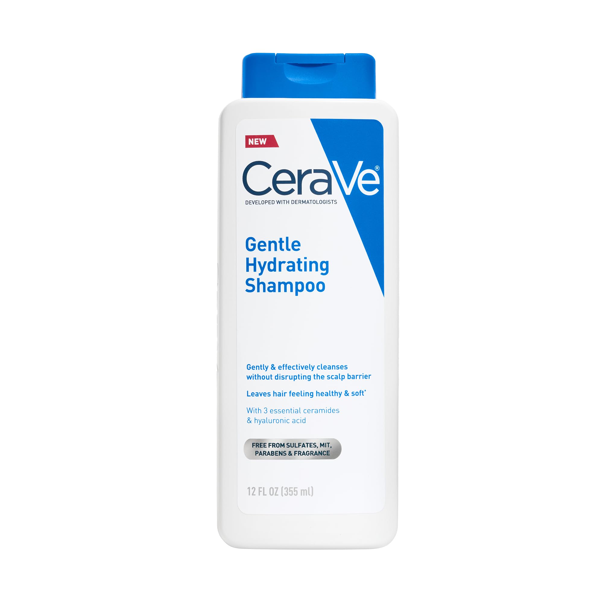 CeraVe Gentle Hydrating Shampoo, With Ceramides, Niacinamide & Hyaluronic Acid For Soft, Healthy Looking Hair & Scalp, Sulfate Free & Color Safe Shampoo, For All Hair Types, 19 Oz
