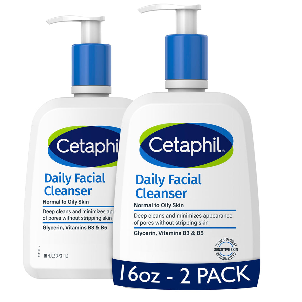 Cetaphil Face Wash, Daily Facial Cleanser for Sensitive, Combination to Oily Skin, 20 oz, Gentle Foaming, Soap Free, Hypoallergenic