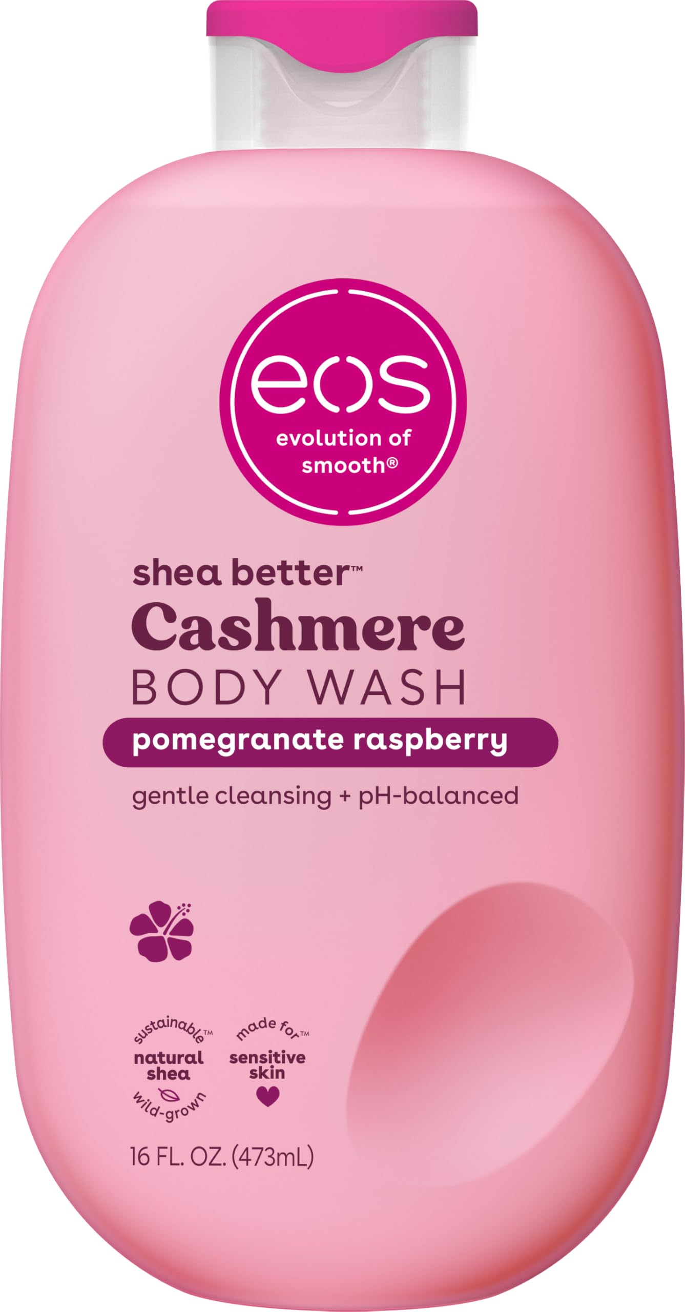 eos Body Wash, Vanilla, Moisturizing Creamy Gel Formula with Shea Butter, Glycerin, Vitamin E, pH Balanced, Sensitive Skin, Vegan, 16 fl oz