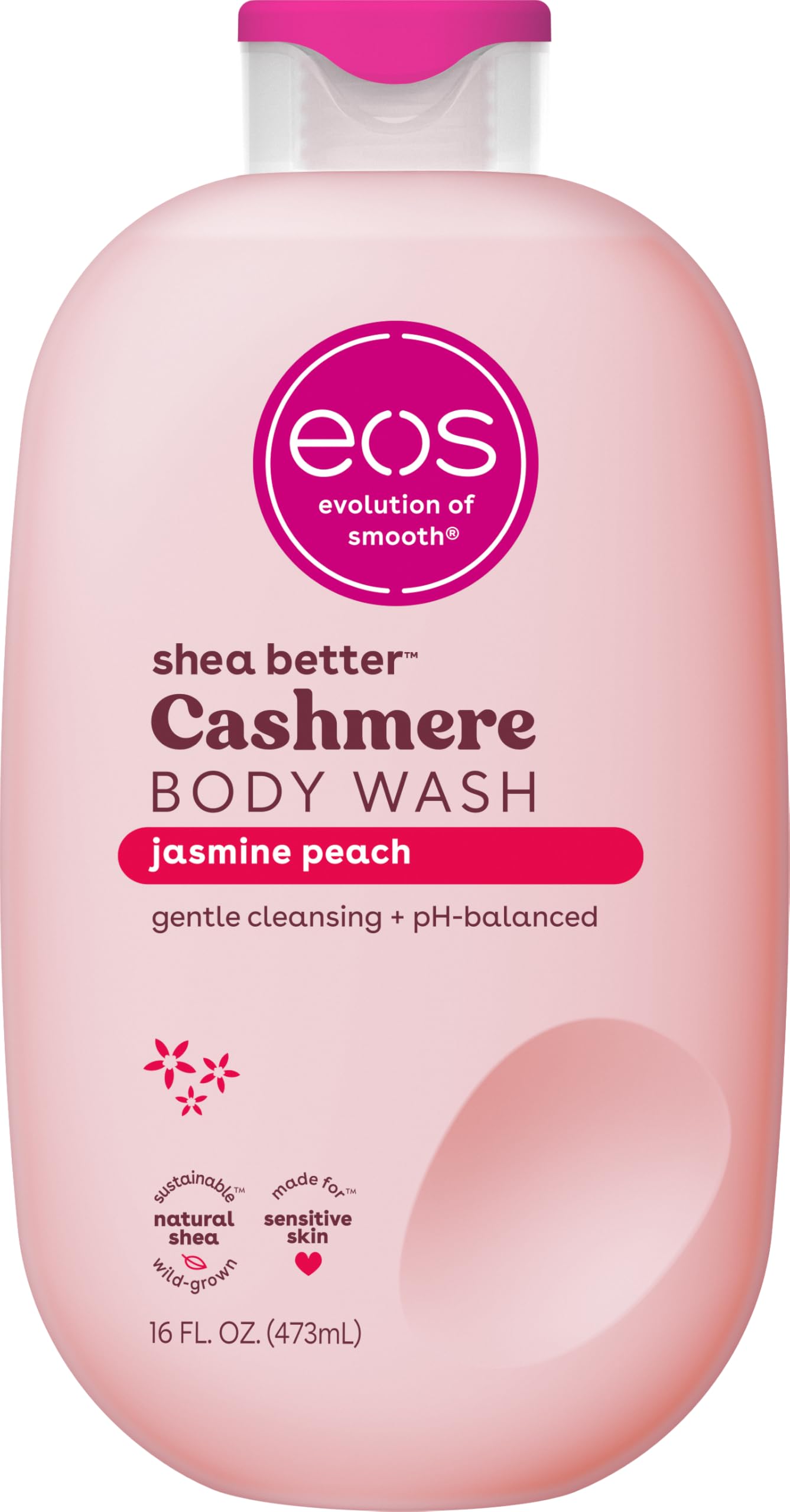 eos Body Wash, Vanilla, Moisturizing Creamy Gel Formula with Shea Butter, Glycerin, Vitamin E, pH Balanced, Sensitive Skin, Vegan, 16 fl oz