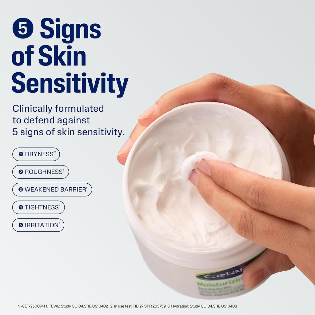 Cetaphil Face & Body Moisturizer, Hydrating Moisturizing Cream for Dry to Very Dry, Sensitive Skin, NEW 8.8 oz, Fragrance Free, Non-Comedogenic, Non-Greasy (Packaging May Vary)
