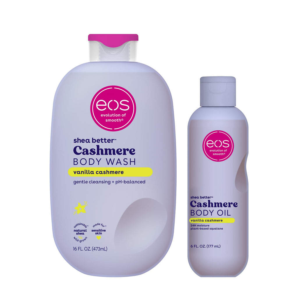 eos Body Wash, Vanilla, Moisturizing Creamy Gel Formula with Shea Butter, Glycerin, Vitamin E, pH Balanced, Sensitive Skin, Vegan, 16 fl oz