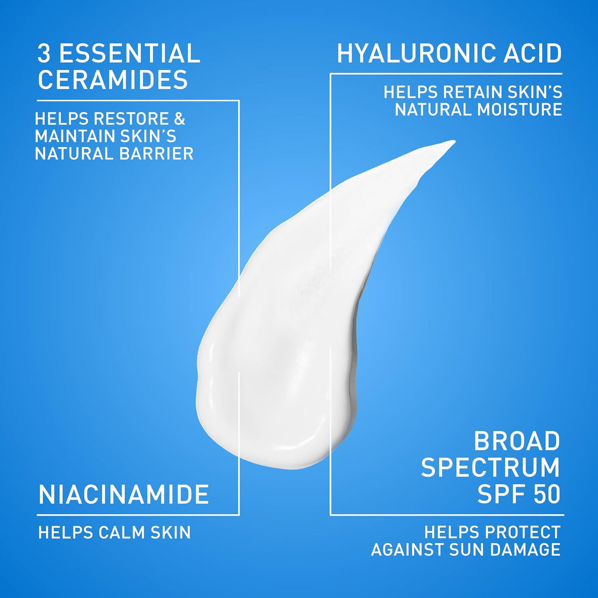 CeraVe AM Daily Facial Moisturizer with SPF 50, Face Sunscreen, 3oz