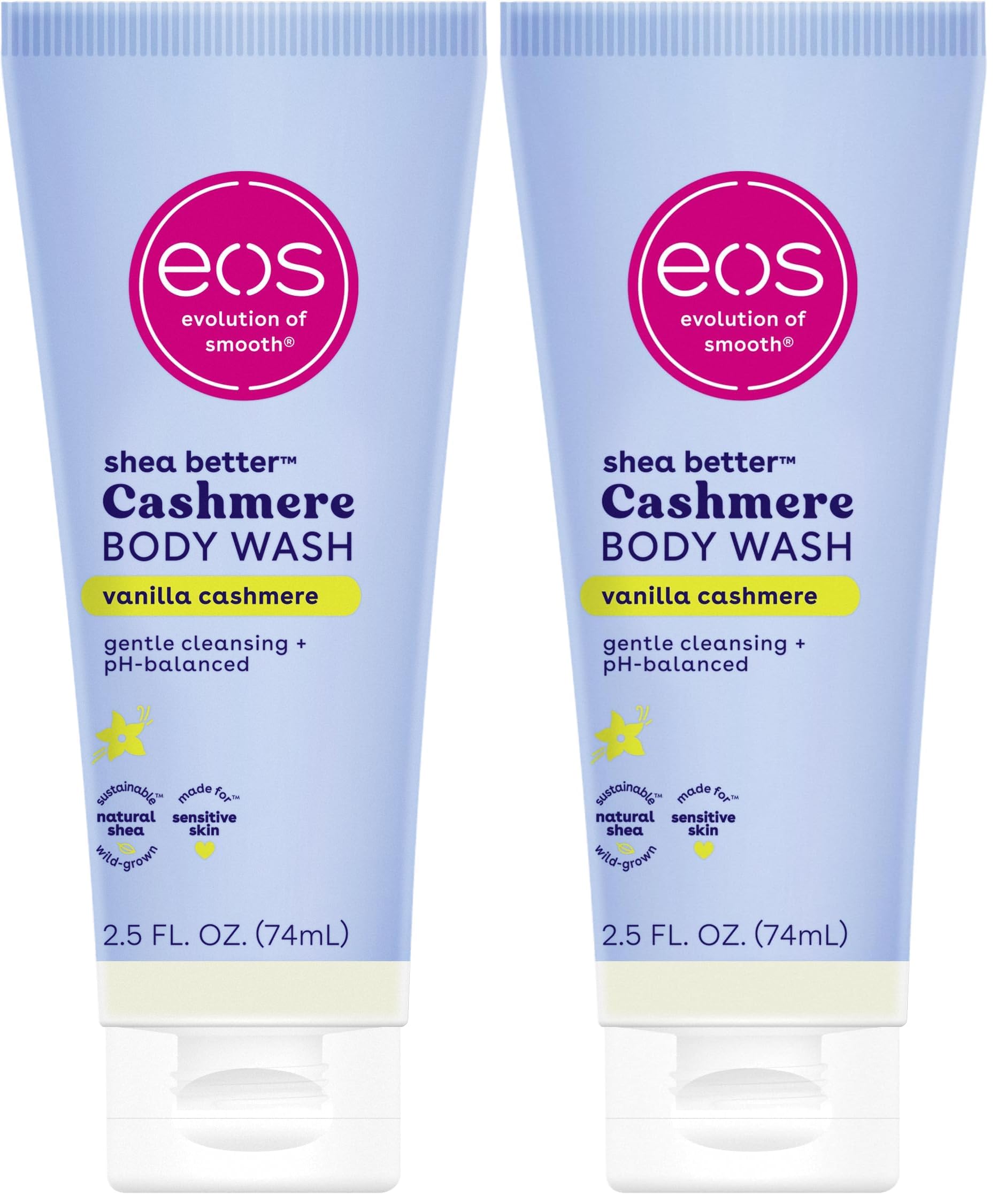 eos Body Wash, Vanilla, Moisturizing Creamy Gel Formula with Shea Butter, Glycerin, Vitamin E, pH Balanced, Sensitive Skin, Vegan, 16 fl oz