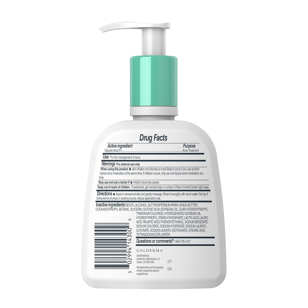 Cetaphil Gentle Clear Pore Clearing Acne Cleanser, Foaming Gel Cleanser for Sensitive, Acne-Prone Skin, 8 Fl Oz Pump Bottle, 2% Salicylic Acid, Gently Exfoliates, Dermatologist Recommended Brand