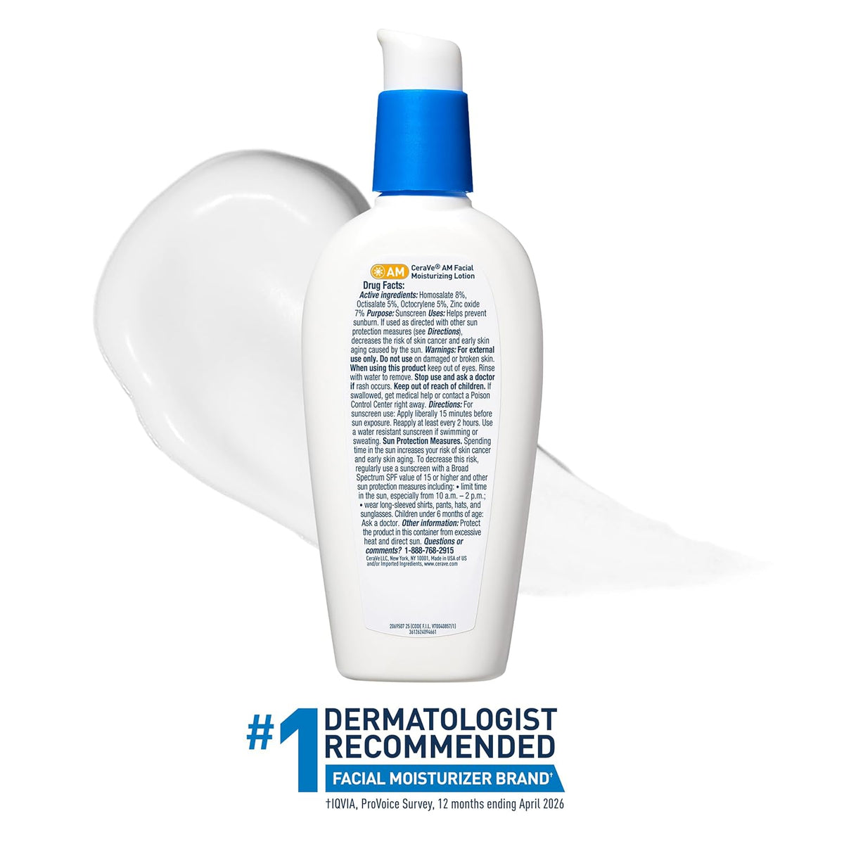 CeraVe AM Daily Facial Moisturizer with SPF 50, Face Sunscreen, 3oz