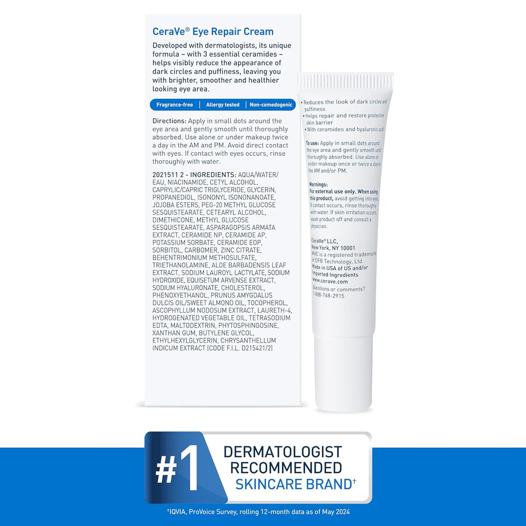 CeraVe Eye Repair Cream, Under Eye Cream For Puffiness