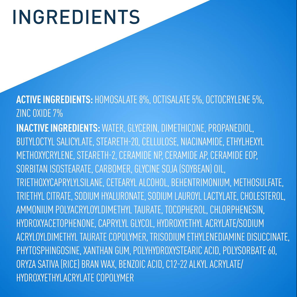 CeraVe AM Daily Facial Moisturizer with SPF 50, Face Sunscreen, 3oz