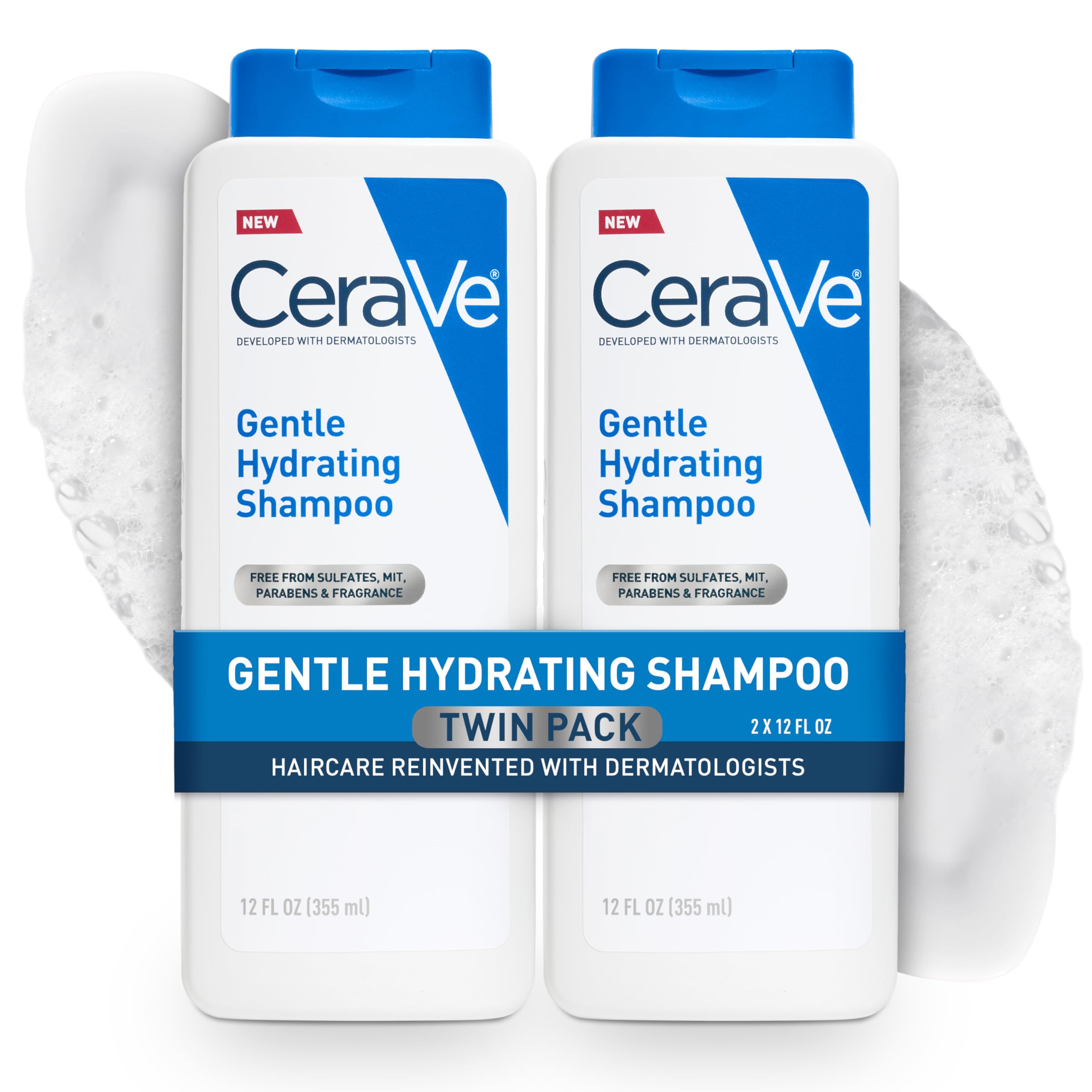 CeraVe Gentle Hydrating Shampoo, With Ceramides, Niacinamide & Hyaluronic Acid For Soft, Healthy Looking Hair & Scalp, Sulfate Free & Color Safe Shampoo, For All Hair Types, 19 Oz