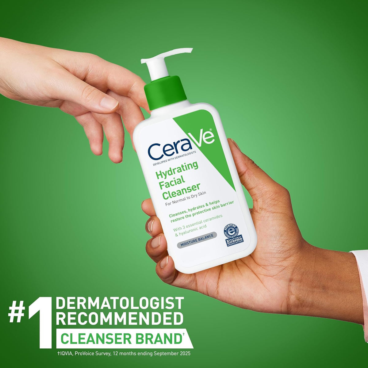 CeraVe Hydrating Cleanser with Hyaluronic Acid, Face Wash for Dry Skin,16oz | Skin Care For Men and Women, Daily Cleanser & Makeup Remover with Glycerin & Ceramides, National Eczema Association Certified