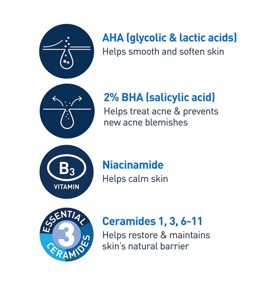 CeraVe Acne Control Gel, 2% Salicylic Acid Treatment With Glycolic Acid + Lactic Acids,